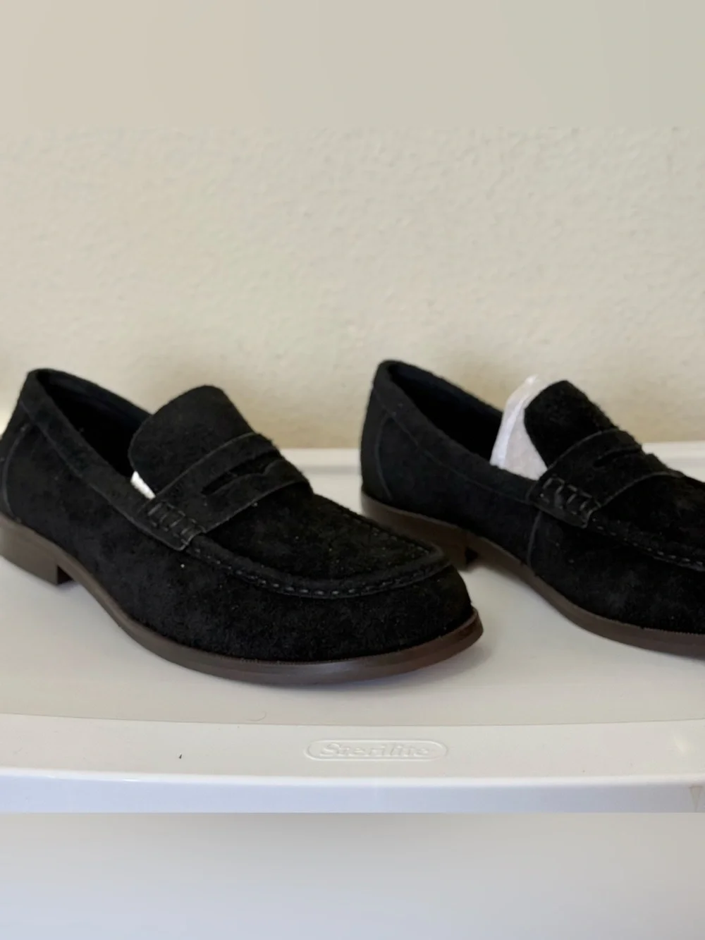 NWB Aldo Men’s Suede Loafers Black Dress Shoes Slip-On